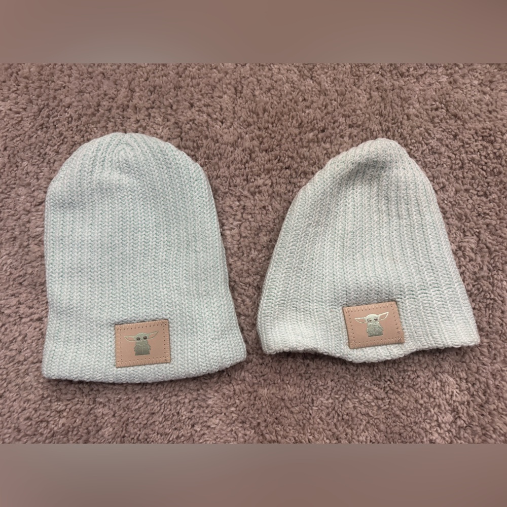 Love Your Melon mint green  Knit Beanie Pair